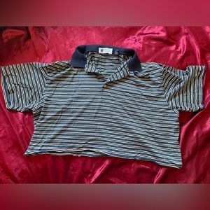Orinda country club blue and yellow stripped shirt cropped
